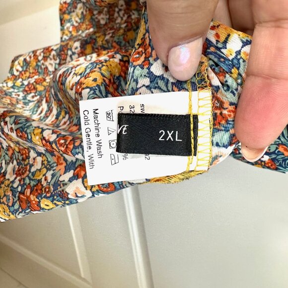 Milkmaid Floral Print Balloon Sleeve Dress 2XL - Picture 3 of 9